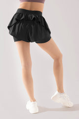 On the Run Ruffle Short - Black