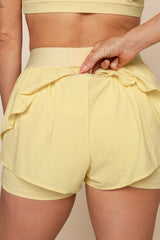 On The Run Ruffle Short - Buttercream