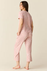 Alyssa Summer Jersey PJ Set in Blush Stars