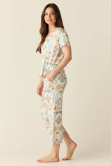 Alyssa Summer Jersey PJ Set in Oasis
