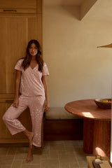 Alyssa Summer Jersey PJ Set in Blush Stars