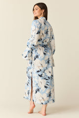 Juliette Luxe Satin Cuff Robe in Gardenia