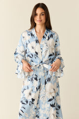 Juliette Luxe Satin Cuff Robe in Gardenia