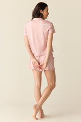 Karli Summer Jersey PJ Set in Blush Stars
