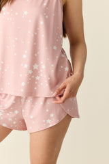 Whitney Summer Jersey PJ Set in Blush Stars