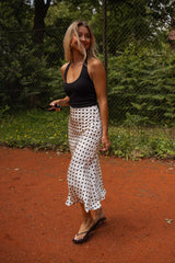 Ecru Jeanne Polka Dot Skirt