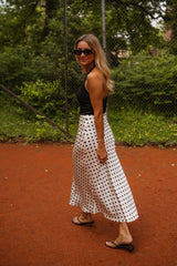 Ecru Jeanne Polka Dot Skirt